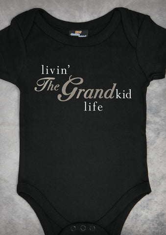 Livin' the Grand Kid Life – Baby Black Onepiece & T-shirt