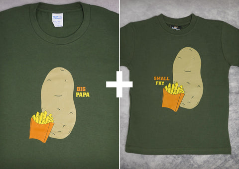 Small Fry & Big Papa Gift Set – Men's Daddy T-shirt + Youth Boy T-shirt