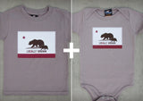 Locally Grown Gift Set – Eco-friendly Organic California Youth T-shirt + Baby Onepiece/T-shirt