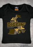 Diggin' Daddy – Baby Black Onepiece & T-shirt