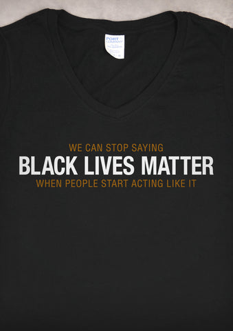Black Lives Matter – Women's Black V-neck T-shirt