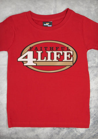 Faithful 4 Life – Youth Red T-shirt