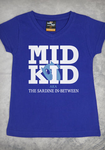 Mid Kid – Youth Cobalt Blue V-neck T-shirt