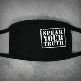 Speak Your Truth – Adult Size Face Mask – Black