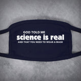 Science is Real – Adult Size Face Mask – Dark Navy