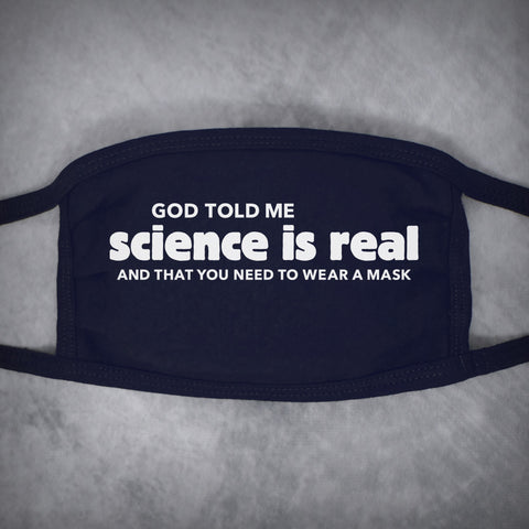 Science is Real – Adult Size Face Mask – Dark Navy