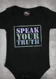 Speak Your Truth – Baby Black Onepiece & T-shirt