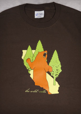 The Wild Calls (Bear) – California Men's Chocolate Brown T-shirt