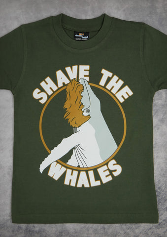 Shave the Whales – Youth Boy Olive Green T-shirt