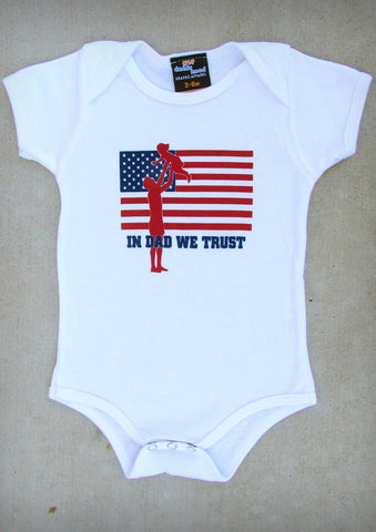 In Dad We Trust (with Girl) – Baby Girl White Onepiece & T-shirt