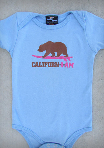 Californ I Am (Surfer) – California Baby Girl Baby Blue Onepiece & T-shirt