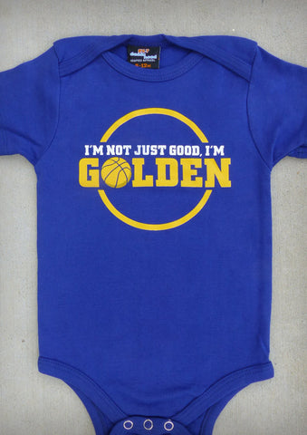 I'm Not Just Good, I'm Golden – Baby Cobalt Blue Onepiece & T-shirt