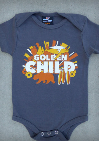 Golden Child – California Baby Boy Charcoal Gray Onepiece & T-shirt