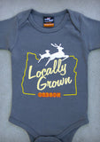 Locally Grown – Oregon Baby Boy Charcoal Gray Onepiece & T-shirt