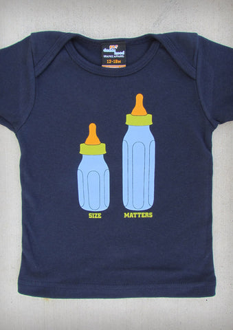 Size Matters – Baby Boy Navy Blue T-shirt