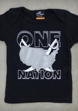 One Nation – Baby Black Onepiece & T-shirt