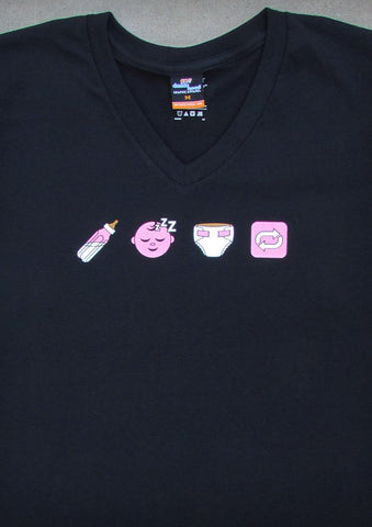Emoji – Women's Mommy Black V-neck T-shirt