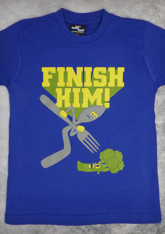 Finish Him – Youth Boy Cobalt Blue T-shirt