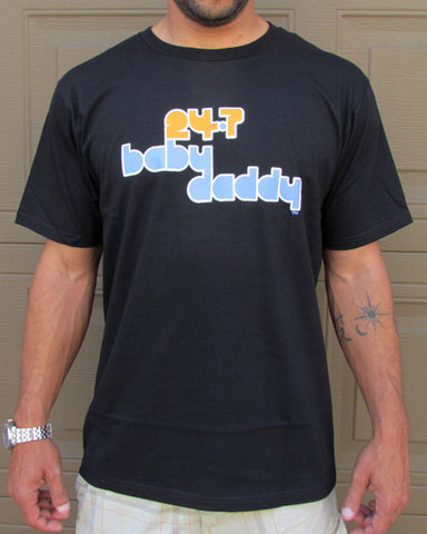 24-7 Baby Daddy – Men's Black & Chocolate Brown Daddy T-shirt