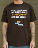 Can't Talk Now (Baby Girl) – Men's Daddy Chocolate Brown & Black T-shirt