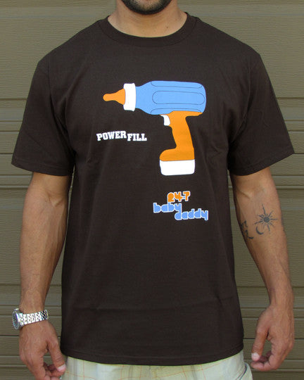 PowerFill – Men's Daddy Black & Chocolate Brown T-shirt – 24-7 Daddyhood