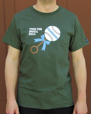 Time for Small Ball – Men's Daddy Olive Green T-shirt