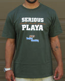 Serious Duck Duck Goose Playa (24-7 Baby Daddy) – Men's Daddy Black & Olive Green T-shirt